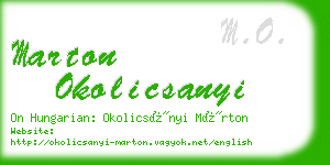 marton okolicsanyi business card